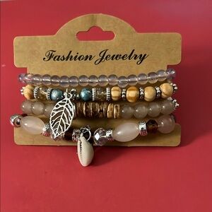 Fashion Jewelry Multicolor Beaded Bracelet Set.